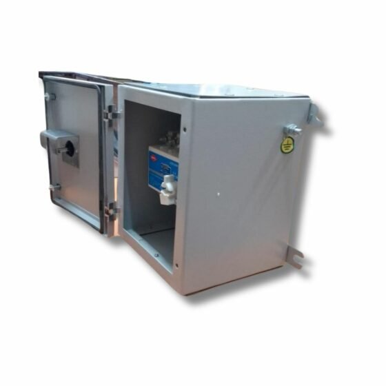 HPL_Brand_63A-4_Pole_Onload_Changeover_Switch_With_Enclosure_side_view