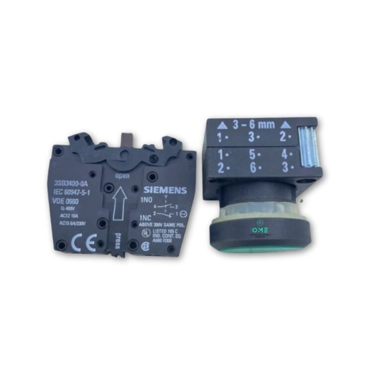 Siemens 3SB Push Buttons-top-and-rear-view