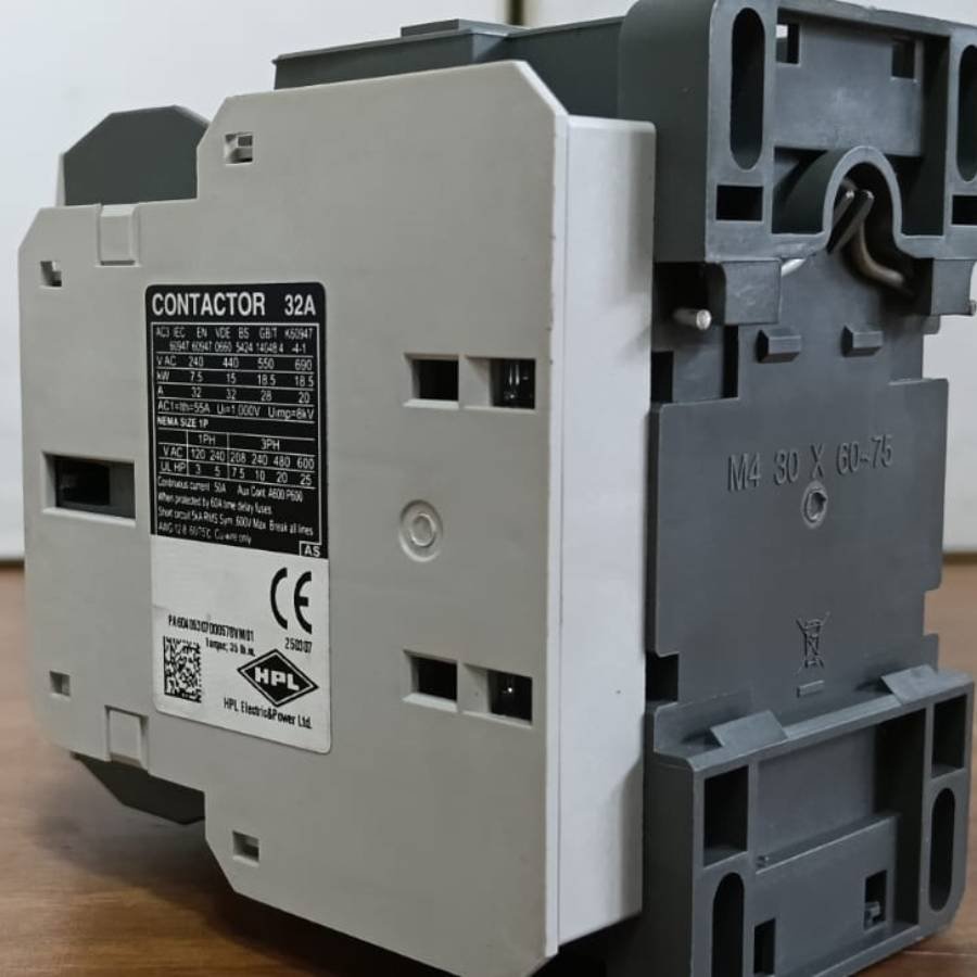 HPL-3P-IC-32A-Power-Contactor-angled-rear-view