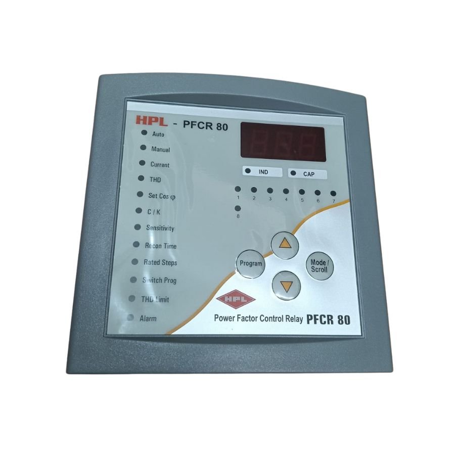 HPL 8-Stage-415VAC-Power-Factor-Controller-Relay-PFCR80-415-50-front-view