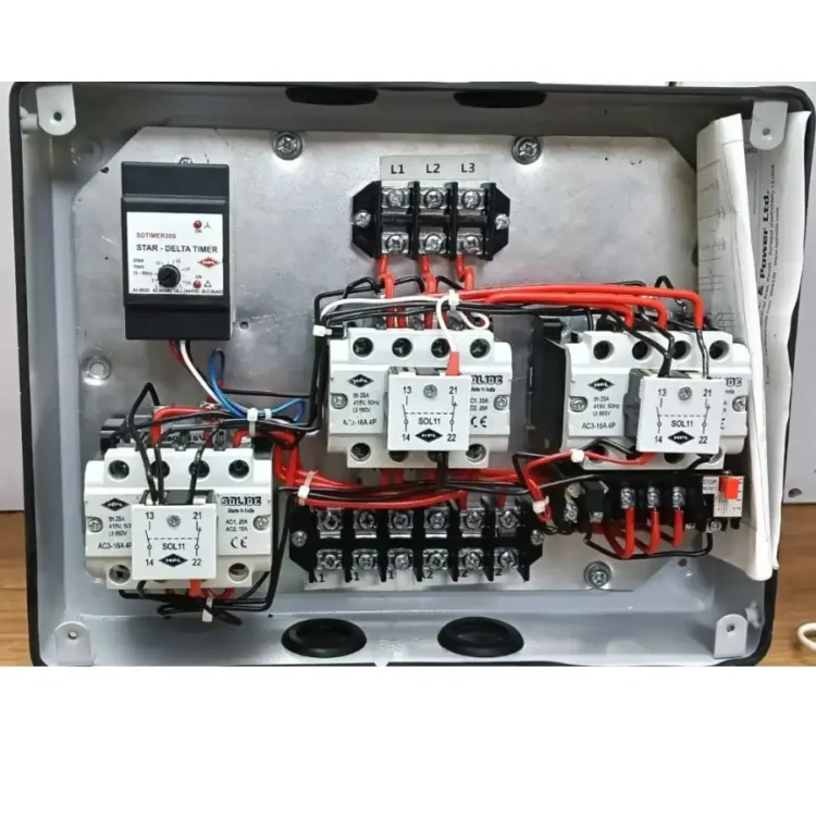 HPL-16A-3HP-Three-Phase-Star-Delta-Starter-open-view