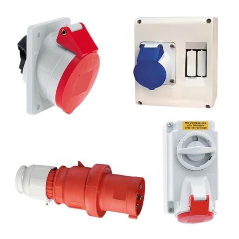 Industrial plugs and sockets, IP-rated